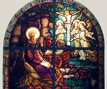 Restauration Glasmalerei Benken Maria Bildstein, 2003